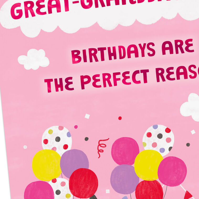 Get Carried Away Kitty and Balloons Birthday Card for Great-Granddaughter, , large image number 4