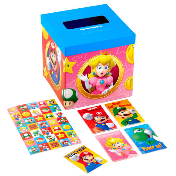 Nintendo Super Mario™ Kids Classroom Valentines Set With Cards, Stickers and Mailbox