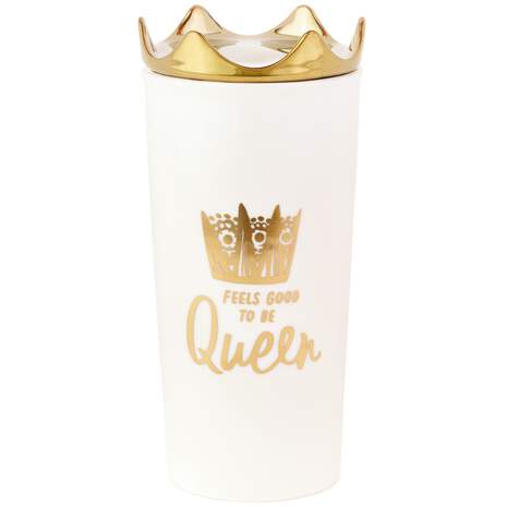 Feels Good to Be Queen Ceramic Travel Mug, , large