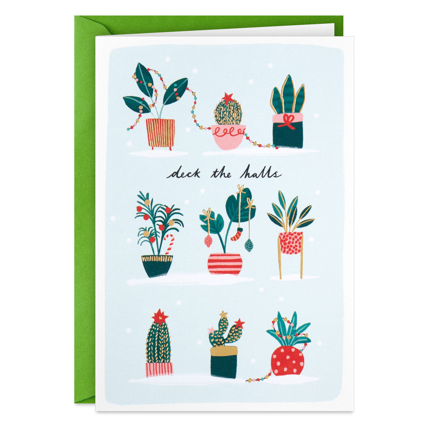 Holiday Trimmed Plants Packaged Christmas Cards, Set of 5, , large image number 2