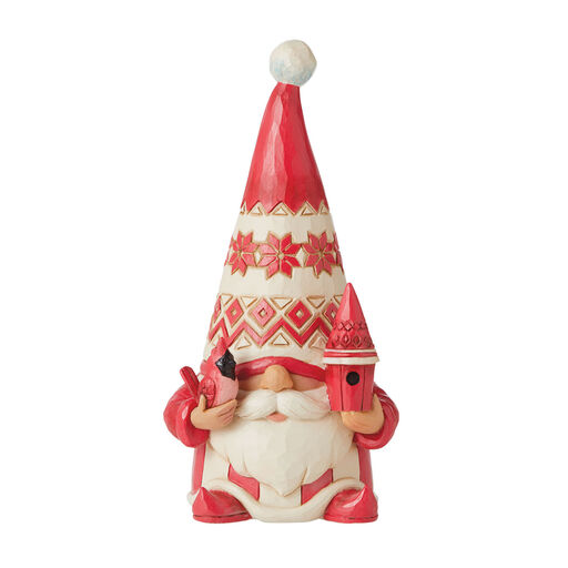 Jim Shore Nordic Gnome With Cardinal Figurine, 7.5", 