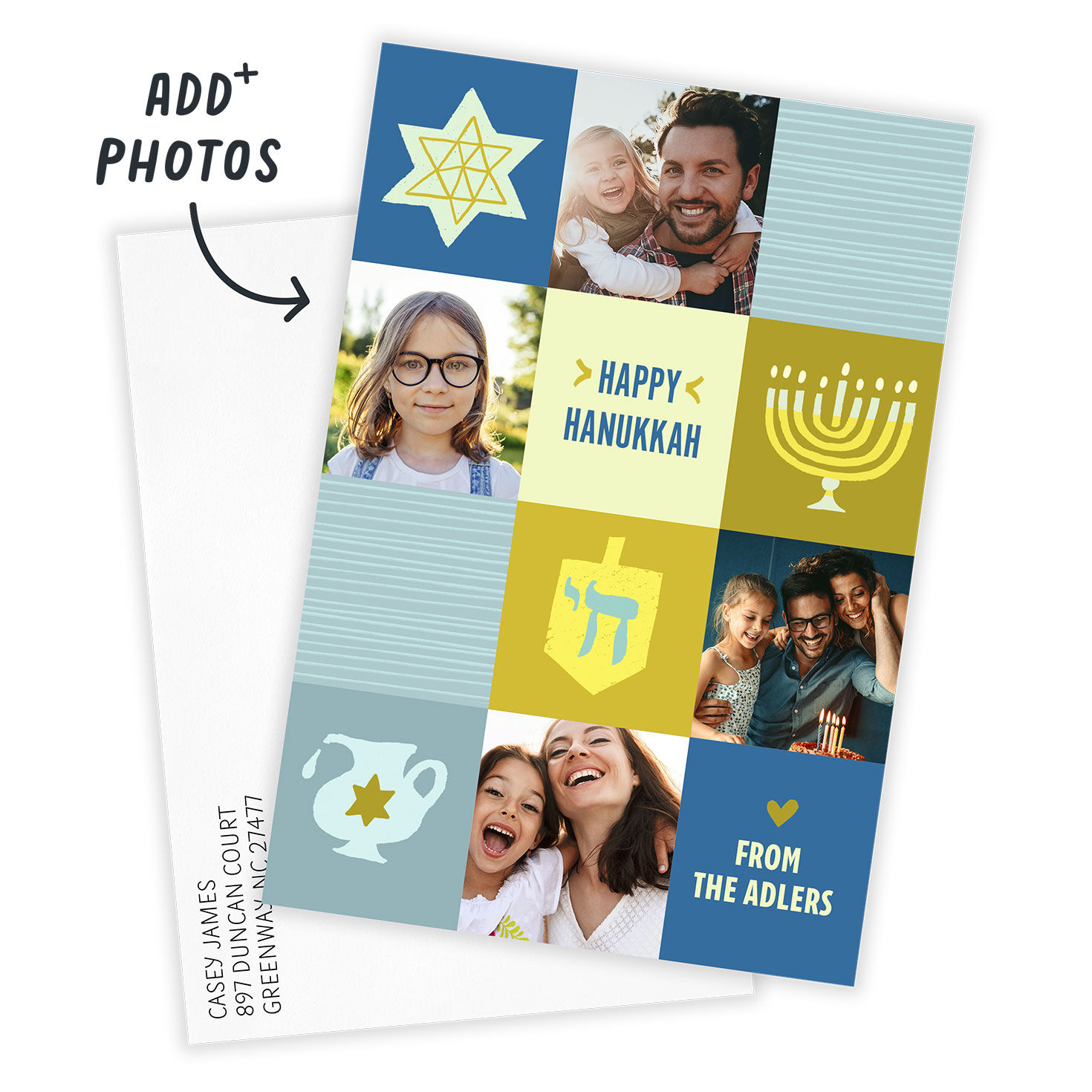 Holiday Icons Flat Hanukkah Photo Card, , large image number 2
