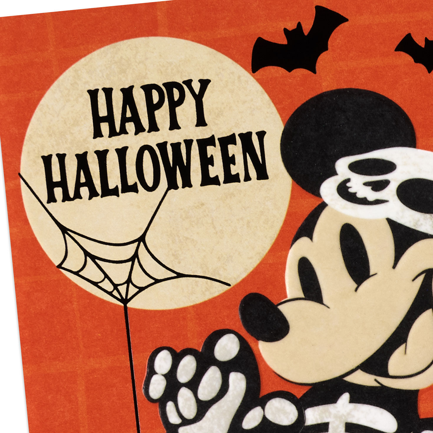 Mickey Mouse in Skeleton Costume Halloween Card Card Front Detail image number 4