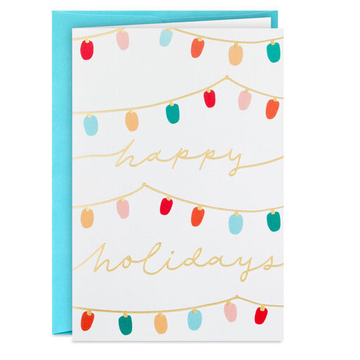 Strings of Christmas Lights Packaged Christmas Cards, Set of 5, 