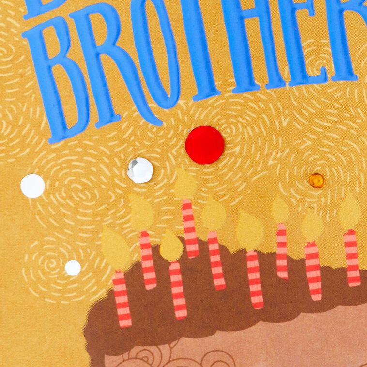 Purple and Red Birthday Cake Card for Brother-in-law Card Front Detail image number 4