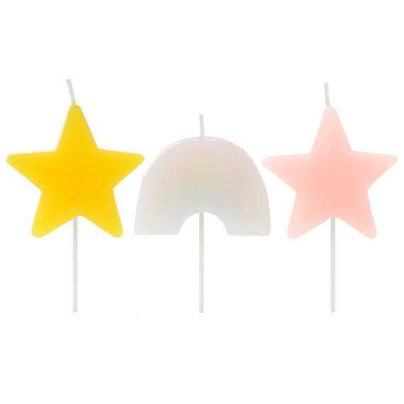 Rainbow and Stars Cake Candles, Set of 3, , large image number 2