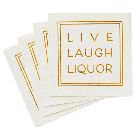Live, Laugh, Liquor Cocktail Napkins, Pack of 20, 