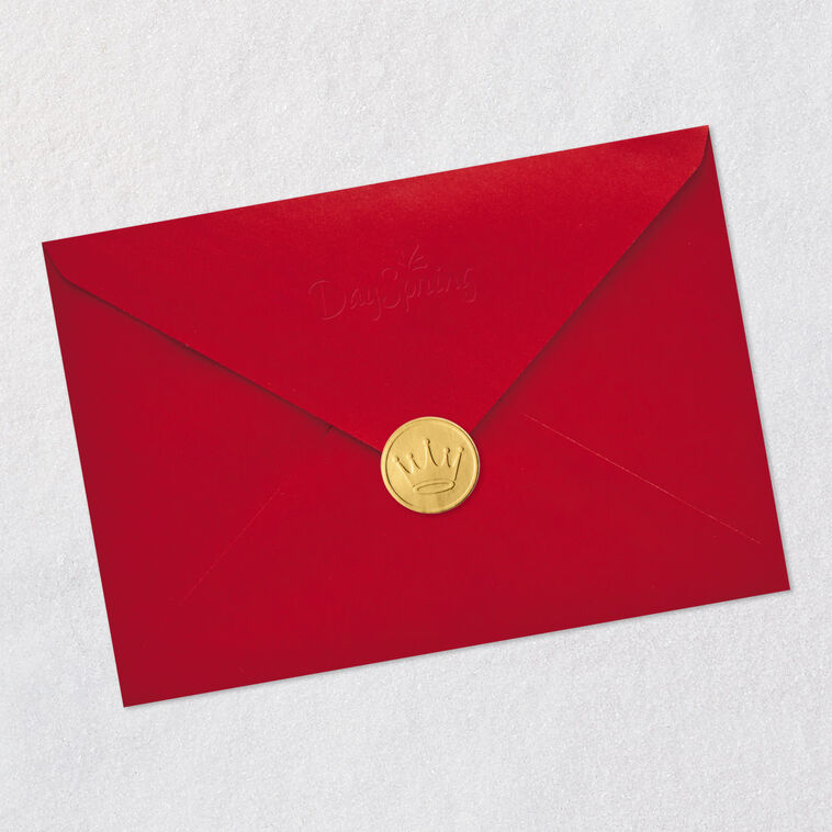 Red and Green Heart Goddaughter Christmas Card Envelope Back with Seal image number 8