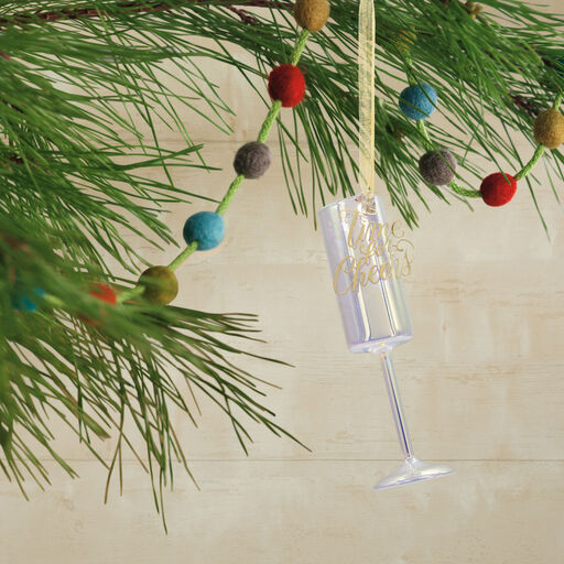 Signature Champagne Flute Premium Blown Glass Hallmark Ornament, 