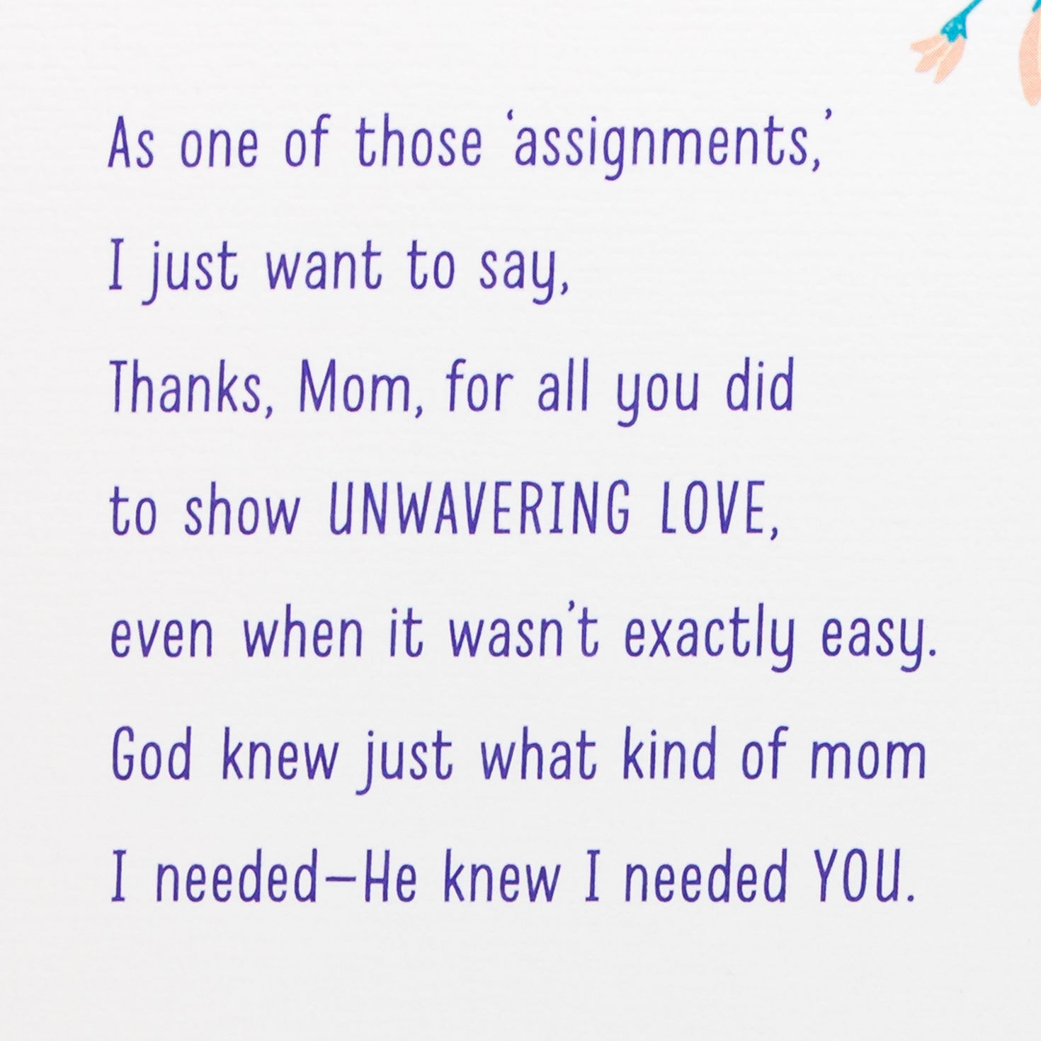 Flowers on Blue Religious Mother's Day Card for Mom Sentiment image number 2