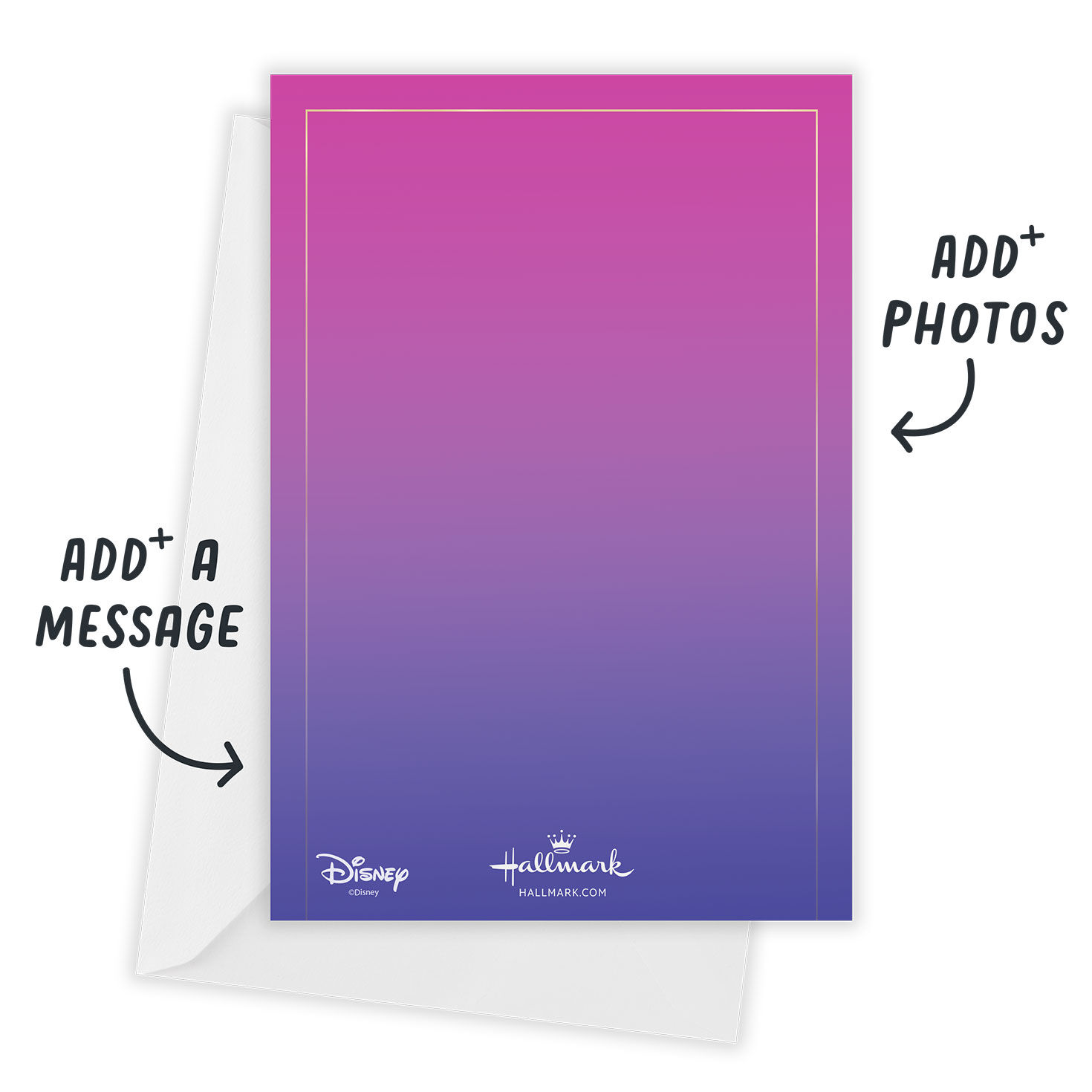 Disney Princess and Castle Personalized Party Invite Card Back indicating personalization image number 3