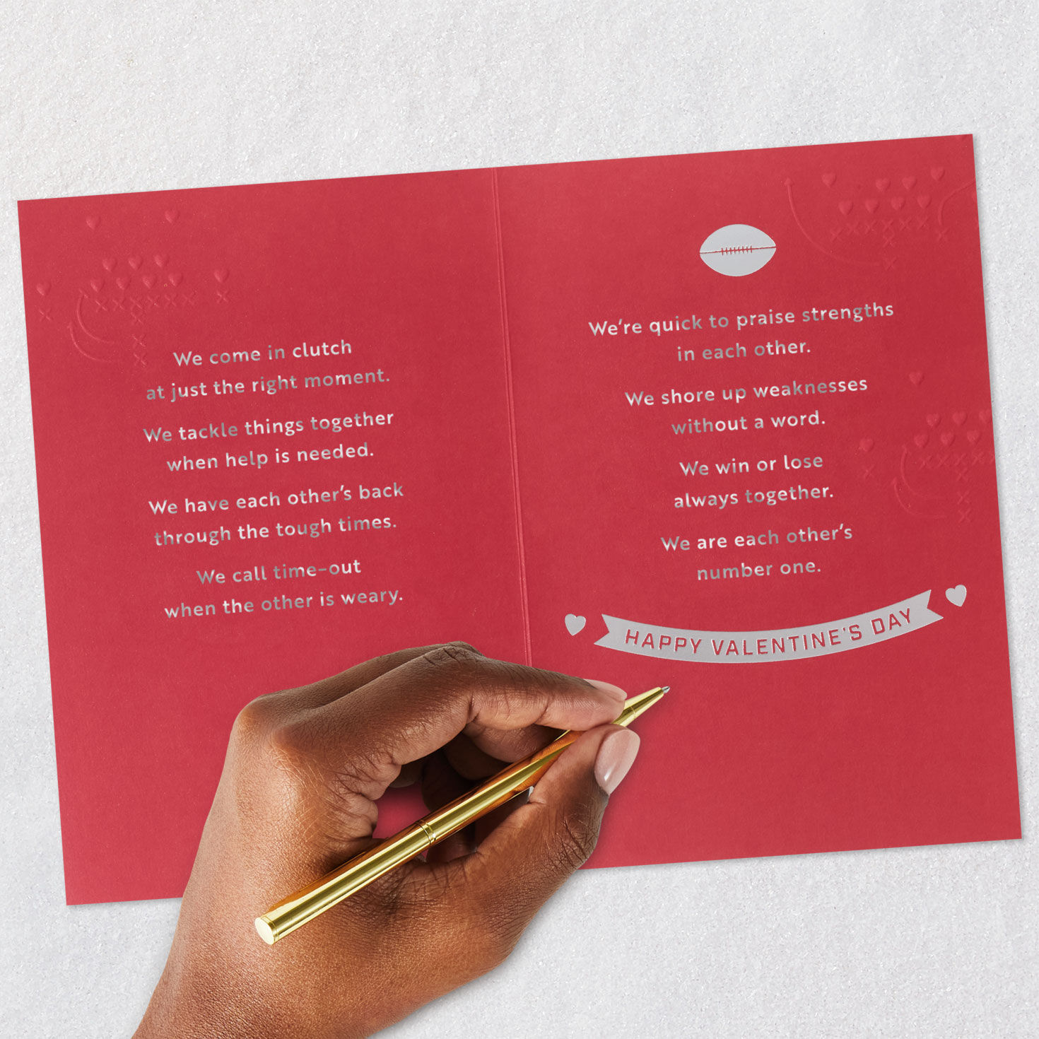 Team Us Football Valentine's Day Card Signing card image number 8