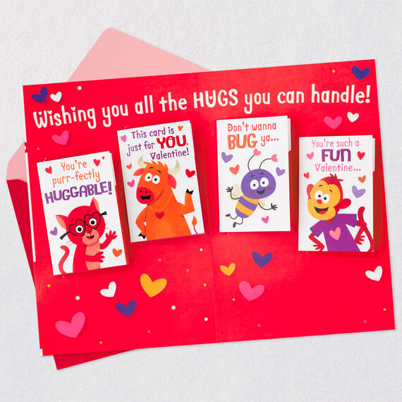 Hugging Animals Valentine's Day Card With Sound and Pop-Up Mini Cards, , large image number 4