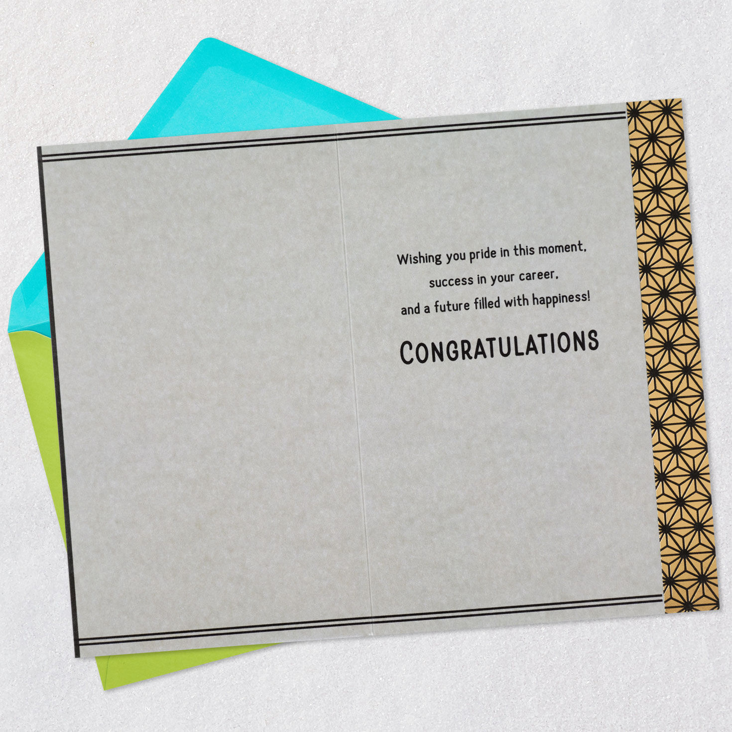 Ivy and Diploma on Column College Graduation Card Open card with envelope image number 3