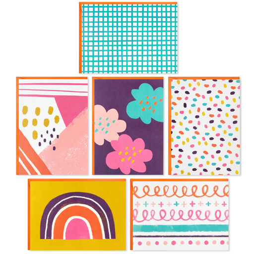 Abstract Doodles and Dots Boxed Blank Note Cards, Pack of 48, 
