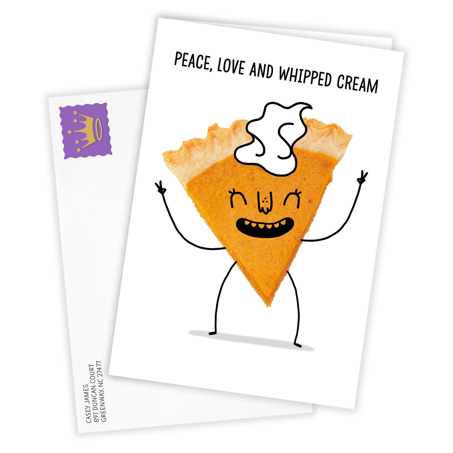 Fun Pumpkin Pie Custom Thanksgiving Card, , large image number 2
