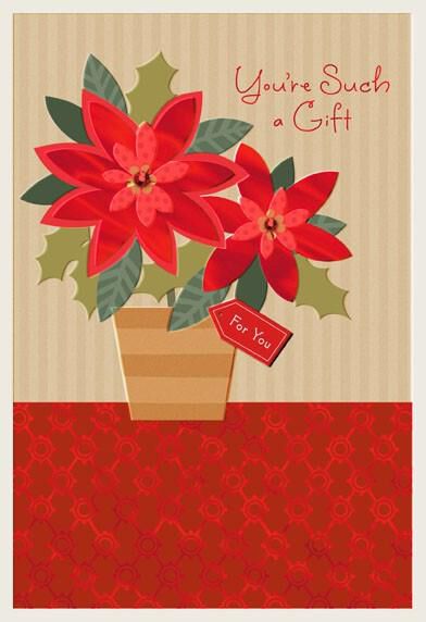 Holiday Poinsettia Christmas Card