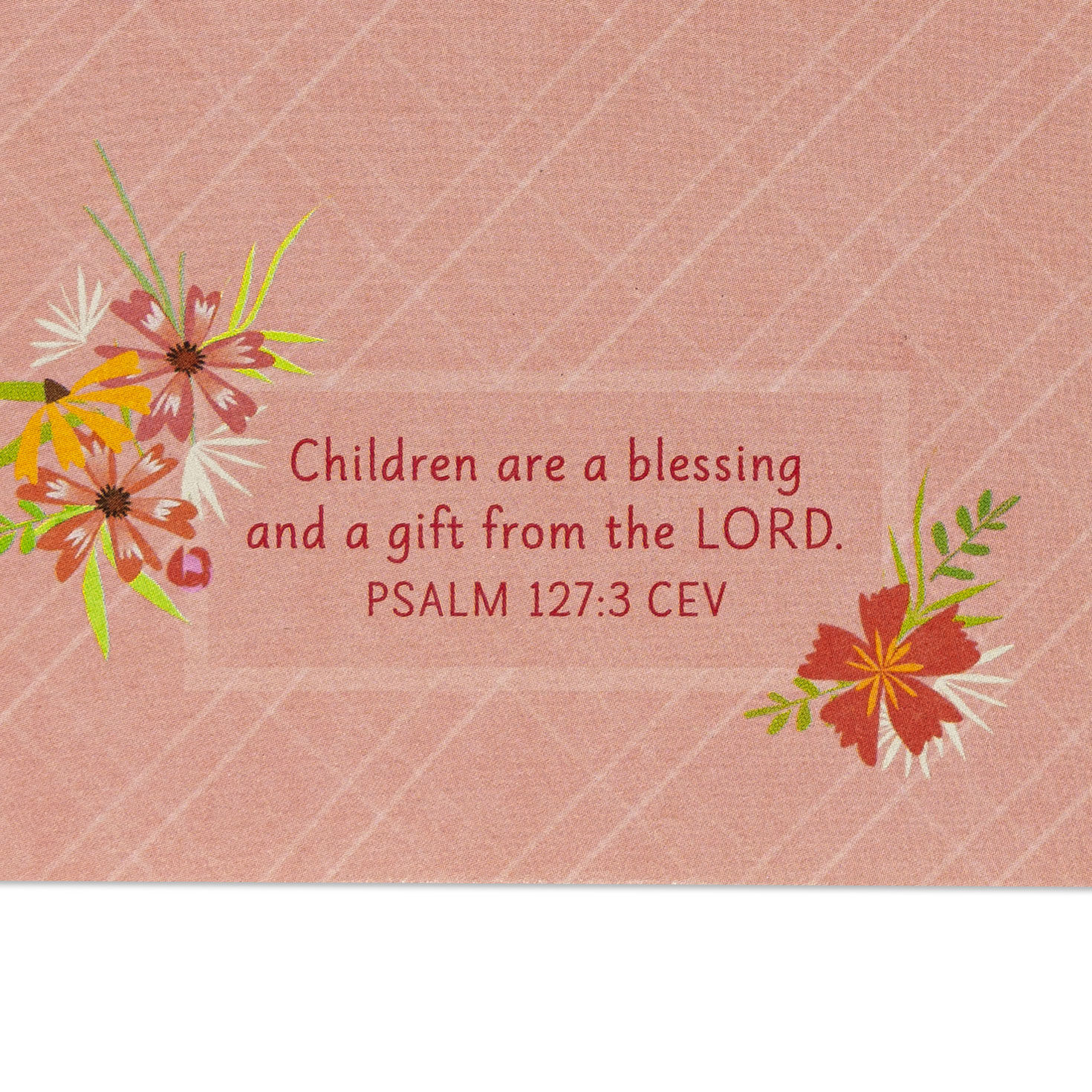 Lamb and Flowers Baby Girl Baptism Card  image number 3
