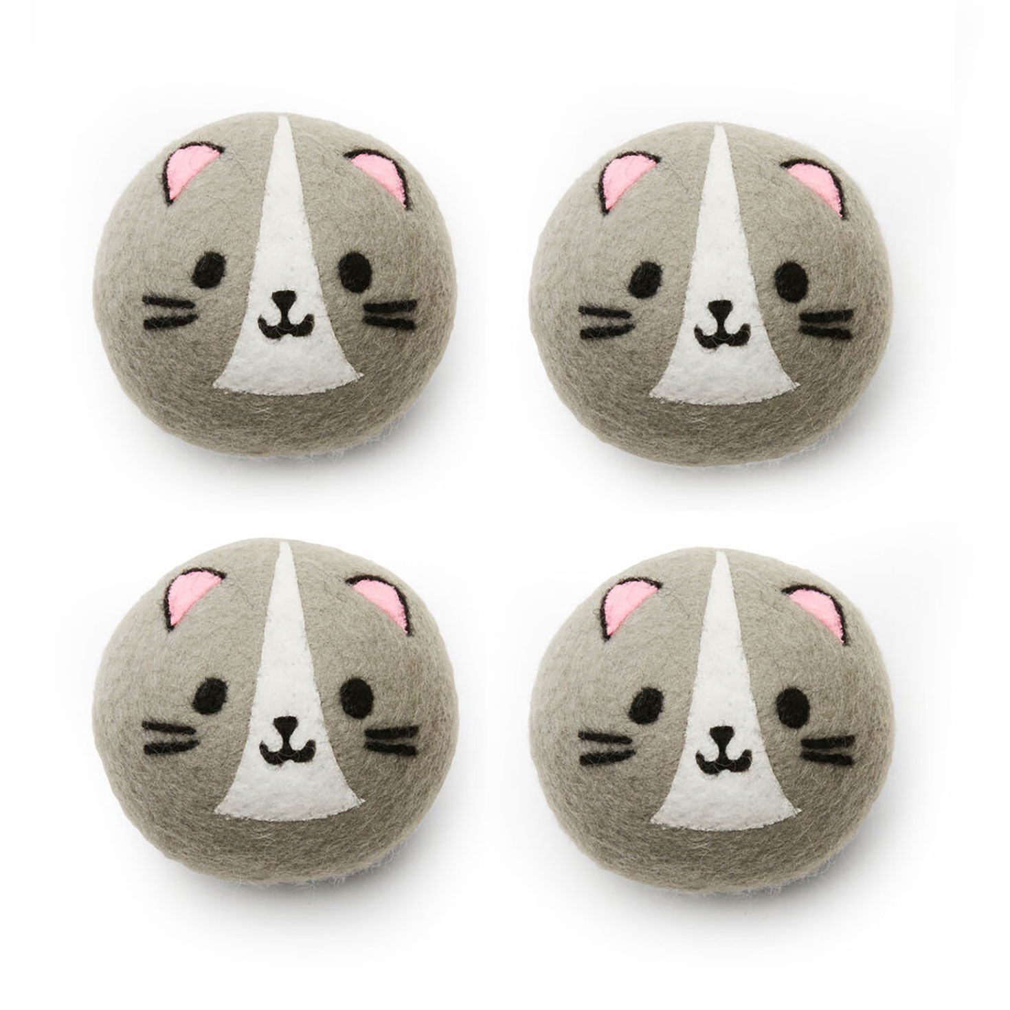 Kikkerland Cat Dryer Buddies Laundry Balls, Set of 4, , large image number 1