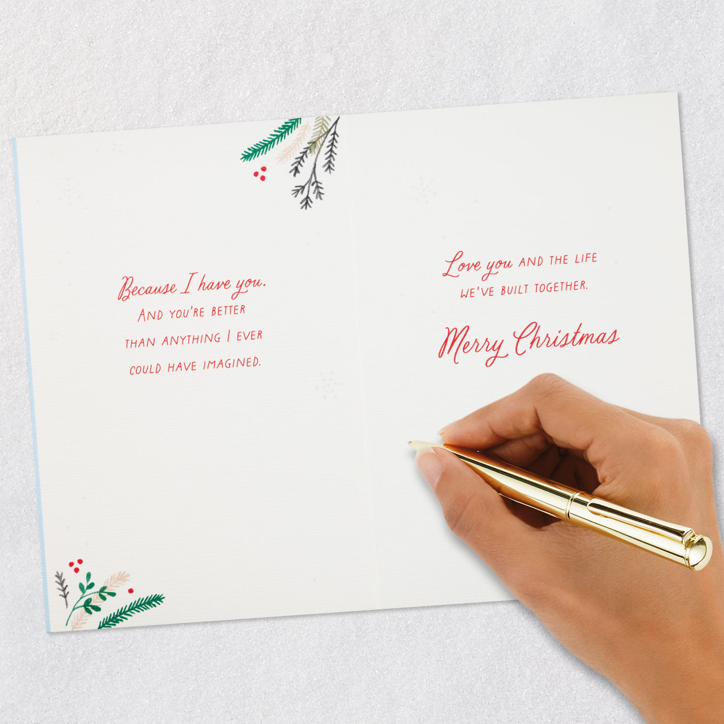 Cozy Home and Wreath Christmas Card for Wife Signing card image number 7