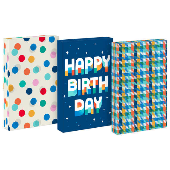 Birthday Blues 3-Pack Medium Gift Boxes