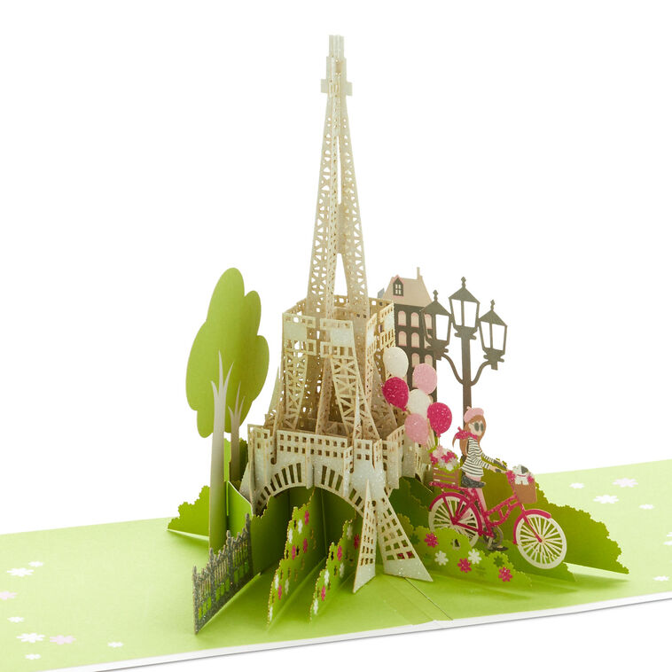 Bonjour Eiffel Tower 3D Pop-Up Hello Card, , large image number 1