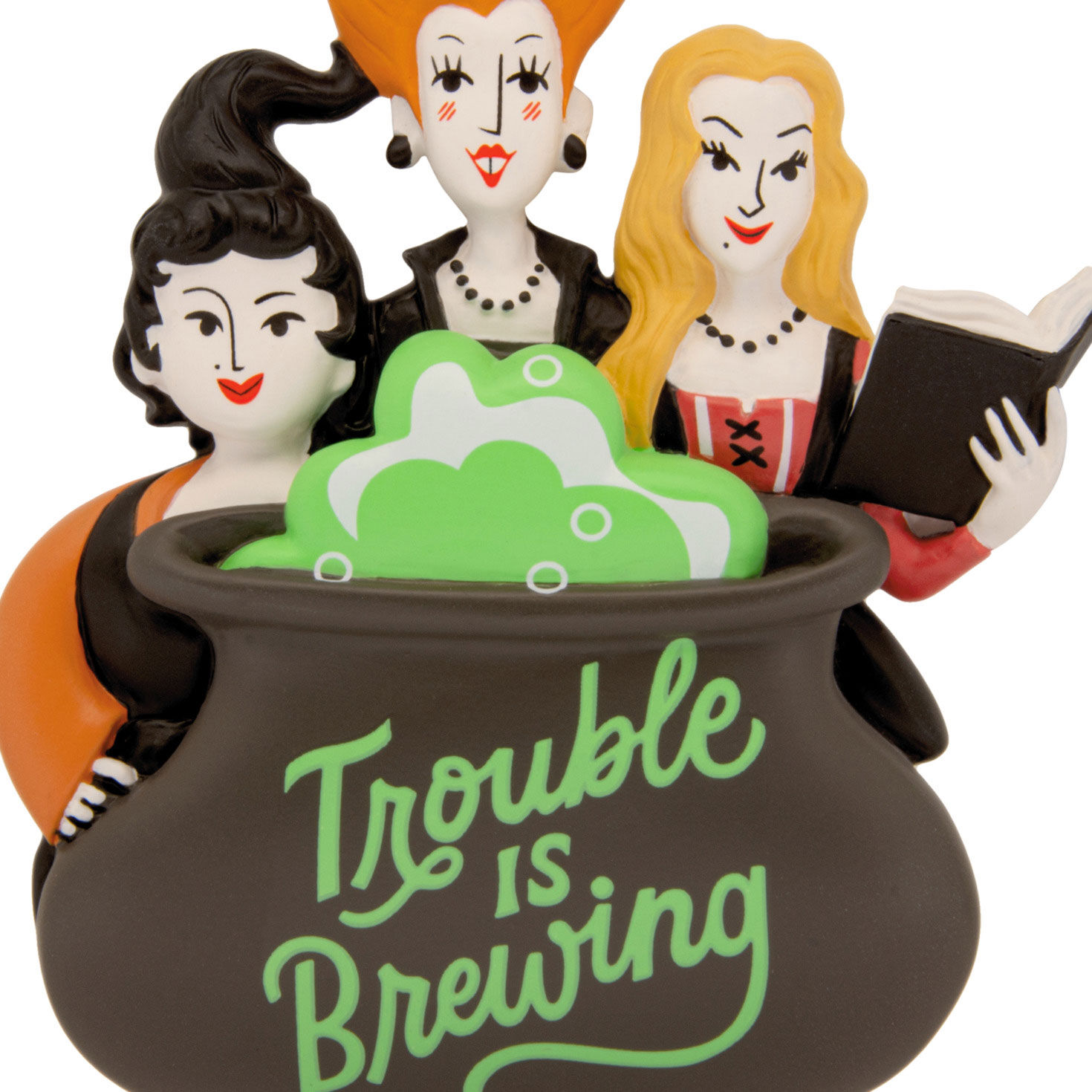 Hocus Pocus Sisters Cauldron Christmas Ornament closeup view image number 5