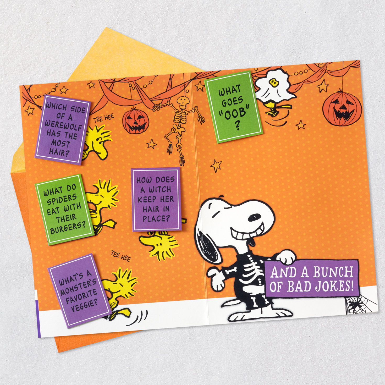 Peanuts&reg; Snoopy and Woodstock Love and Jokes Funny Pop-Up Halloween Card, , large image number 2