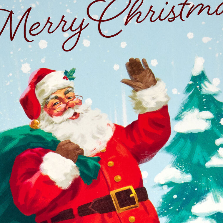 Vintage Santa in Snow Bulk Boxed Christmas Cards Cover Detail image number 5
