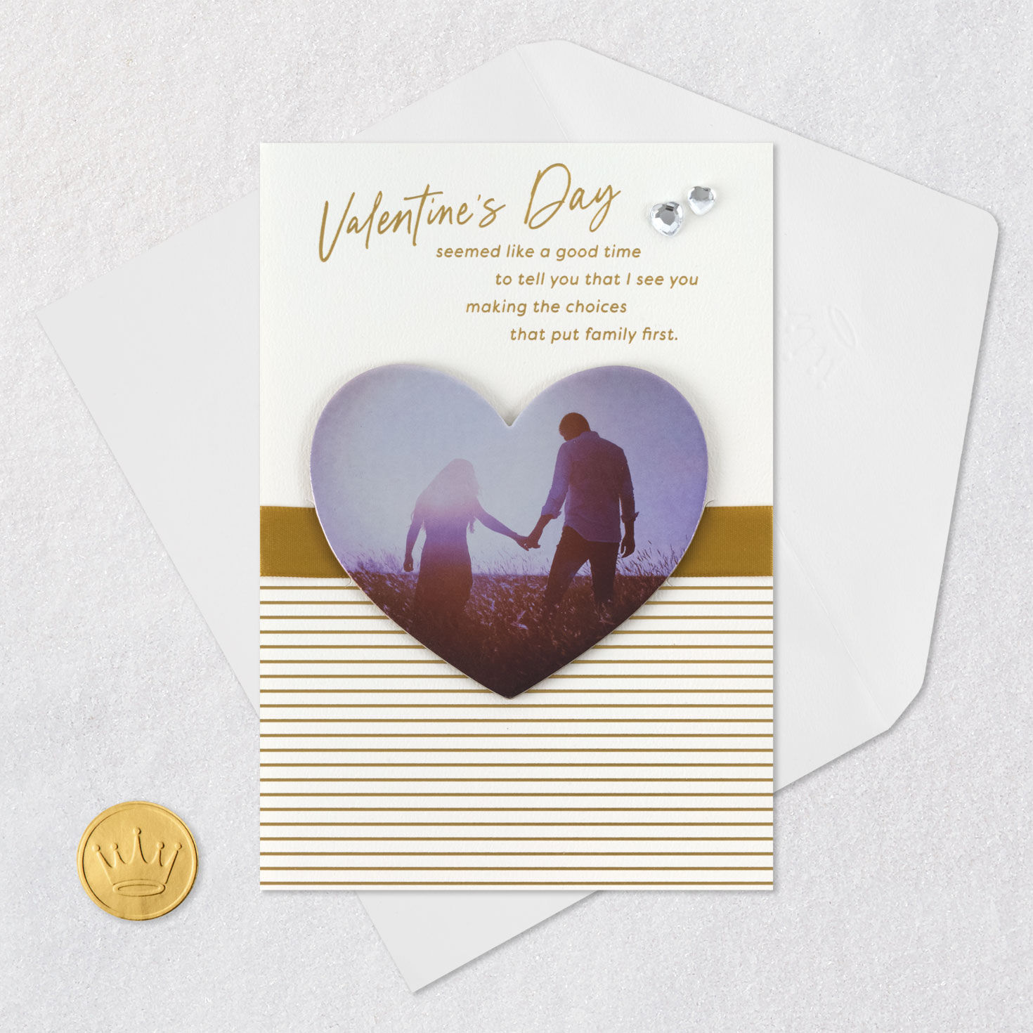 Couple in Field Valentine's Day Card for Husband Card Front with Envelope and Gold Seal image number 7