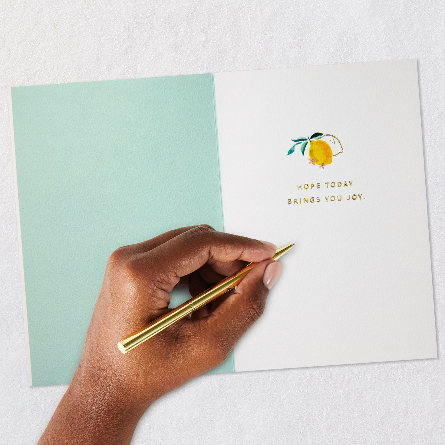 Painted Lemons Birthday Card signing card image number 6