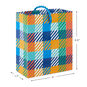 Blue and Orange Plaid Mini Bag for Gift Cards Measurement image number 3