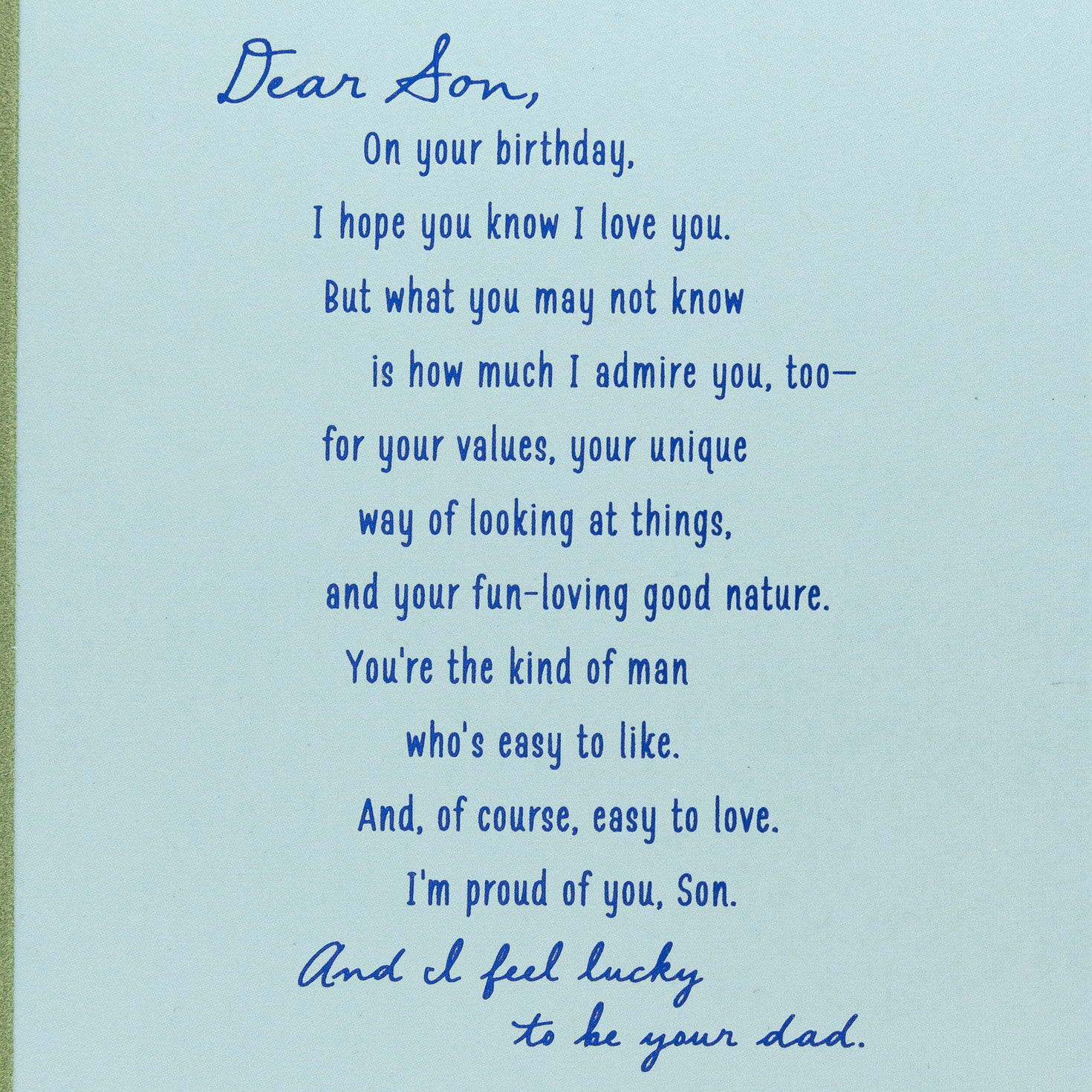 Letters from Mom and Dad Birthday Card for Son sentiment image number 2