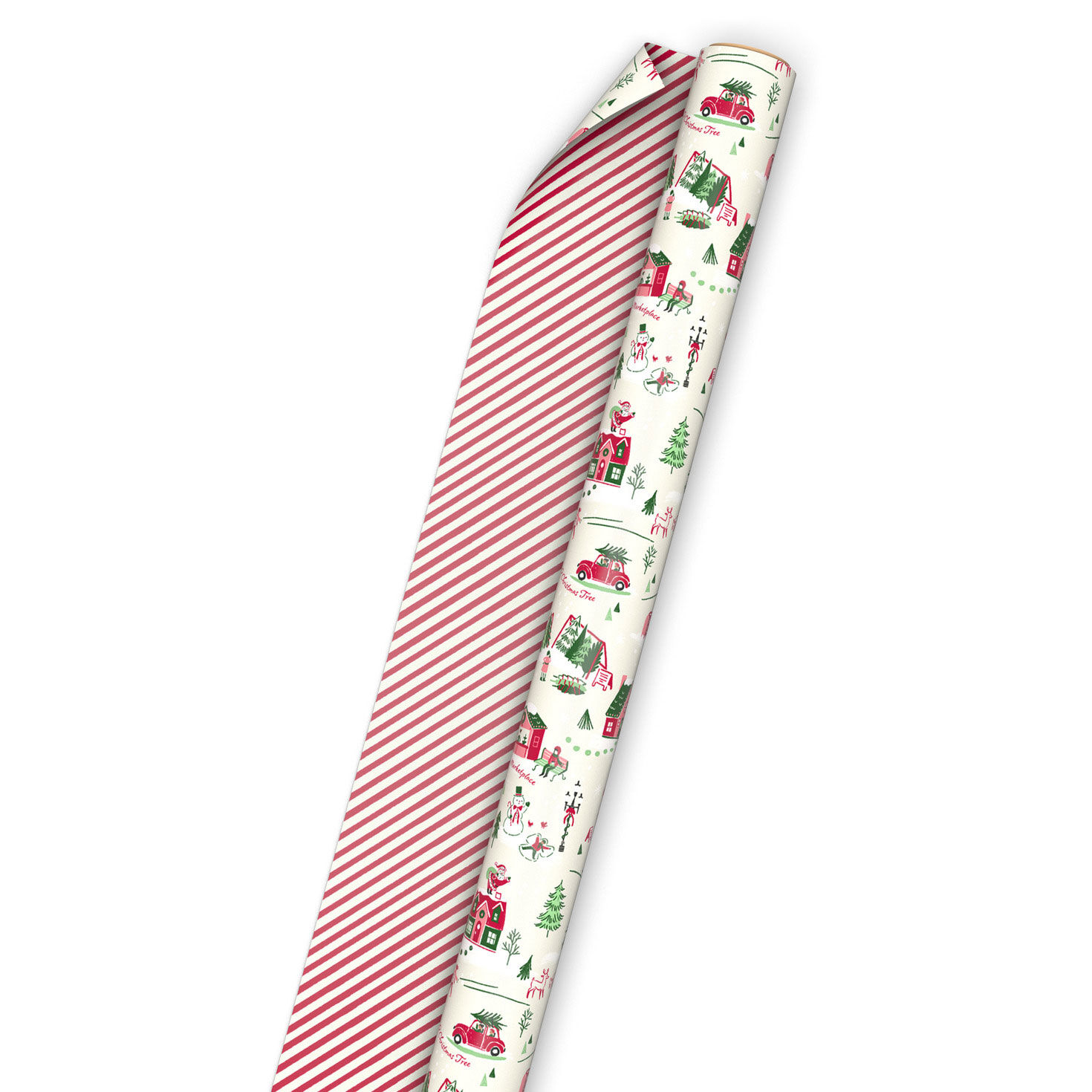 Holiday Toile/Red and White Stripes Reversible Wrap  image number 5