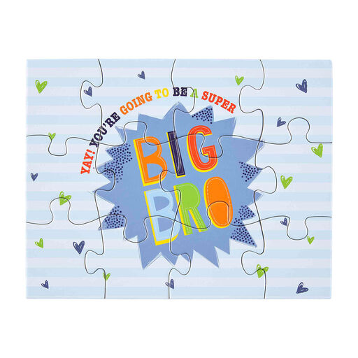 Mud Pie Blue Big Bro 12-Piece Puzzle for Kids, 