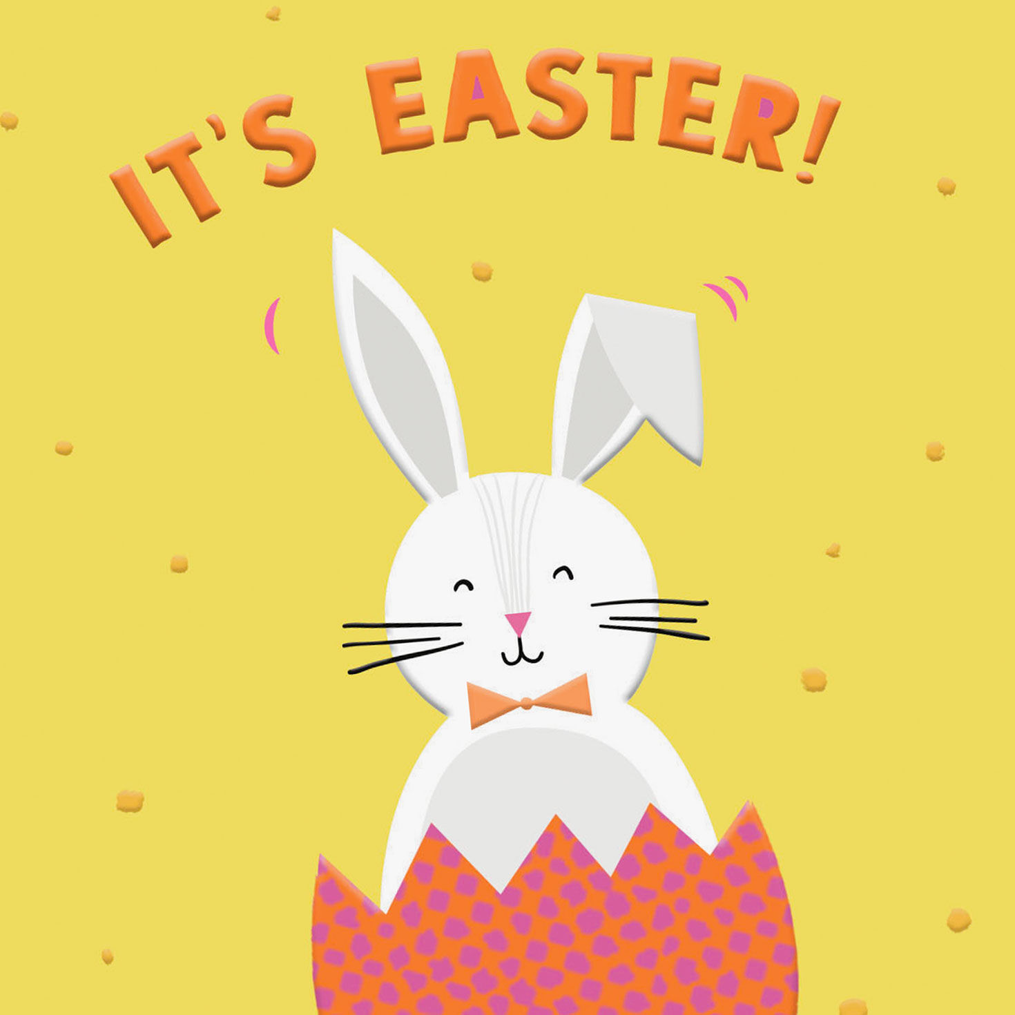 Bunny on Colored Eggs Money Holder Easter Card Card Front Detail image number 5