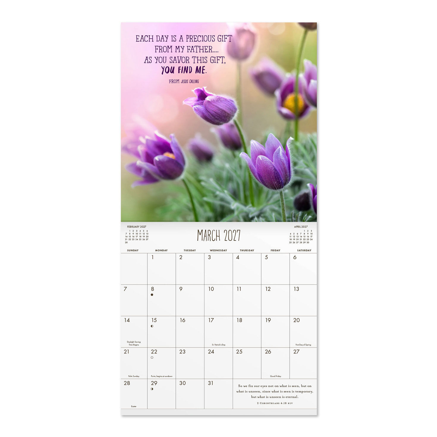 Jesus Calling Devos 2027 7x7 Mini Wall Calendar inside spread image number 3