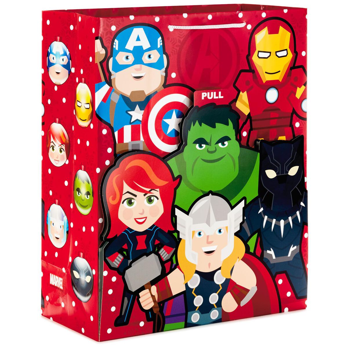 Marvel Avengers XLarge Gift Bag With Christmas Ornaments, 15" Gift
