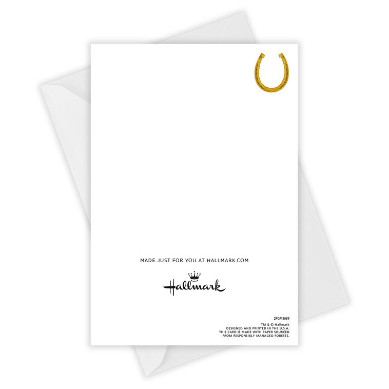 So Lucky So Happy Horseshoe Custom Love Card, , large image number 4