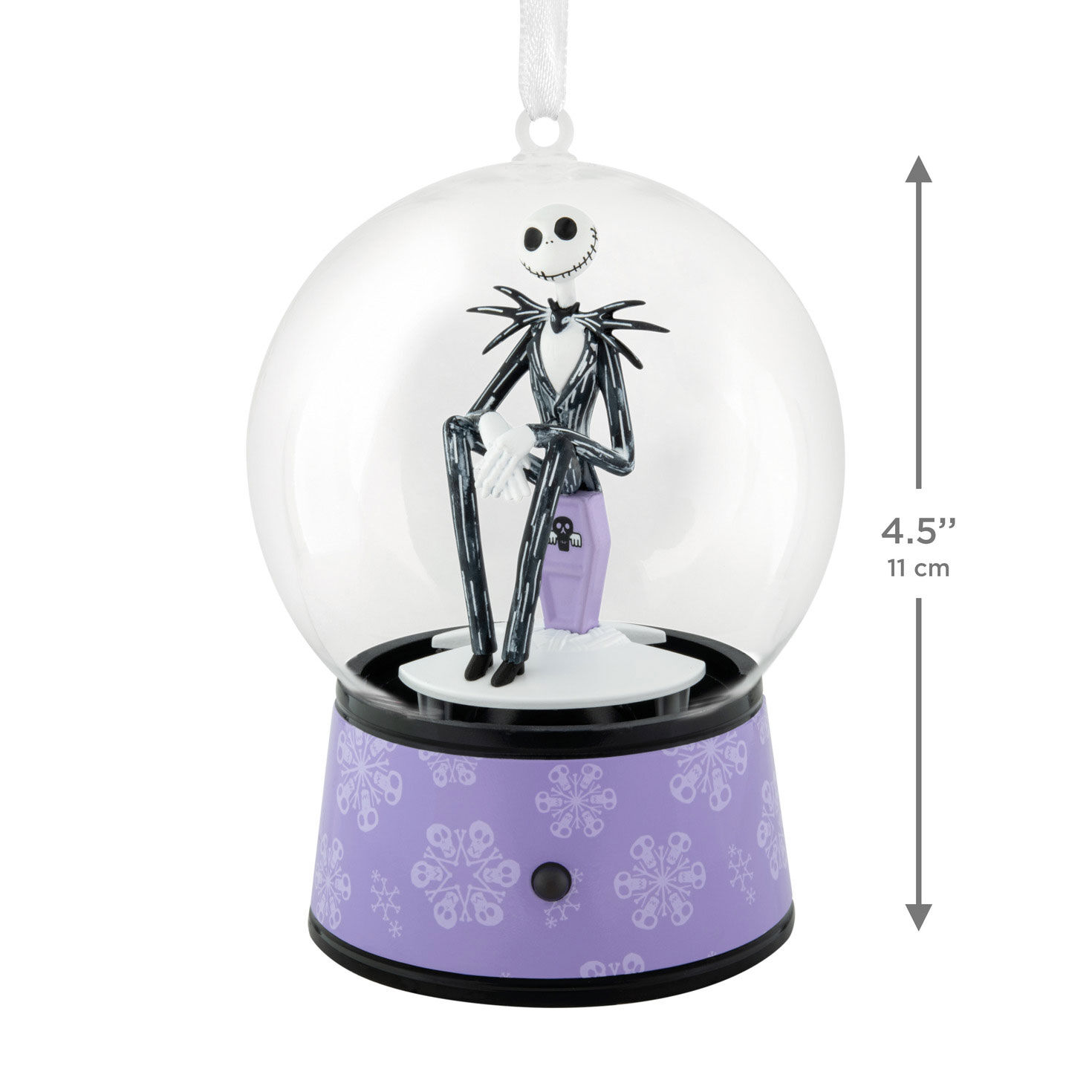 Jack Skellington Snow Globe Christmas Ornament measurement image number 3