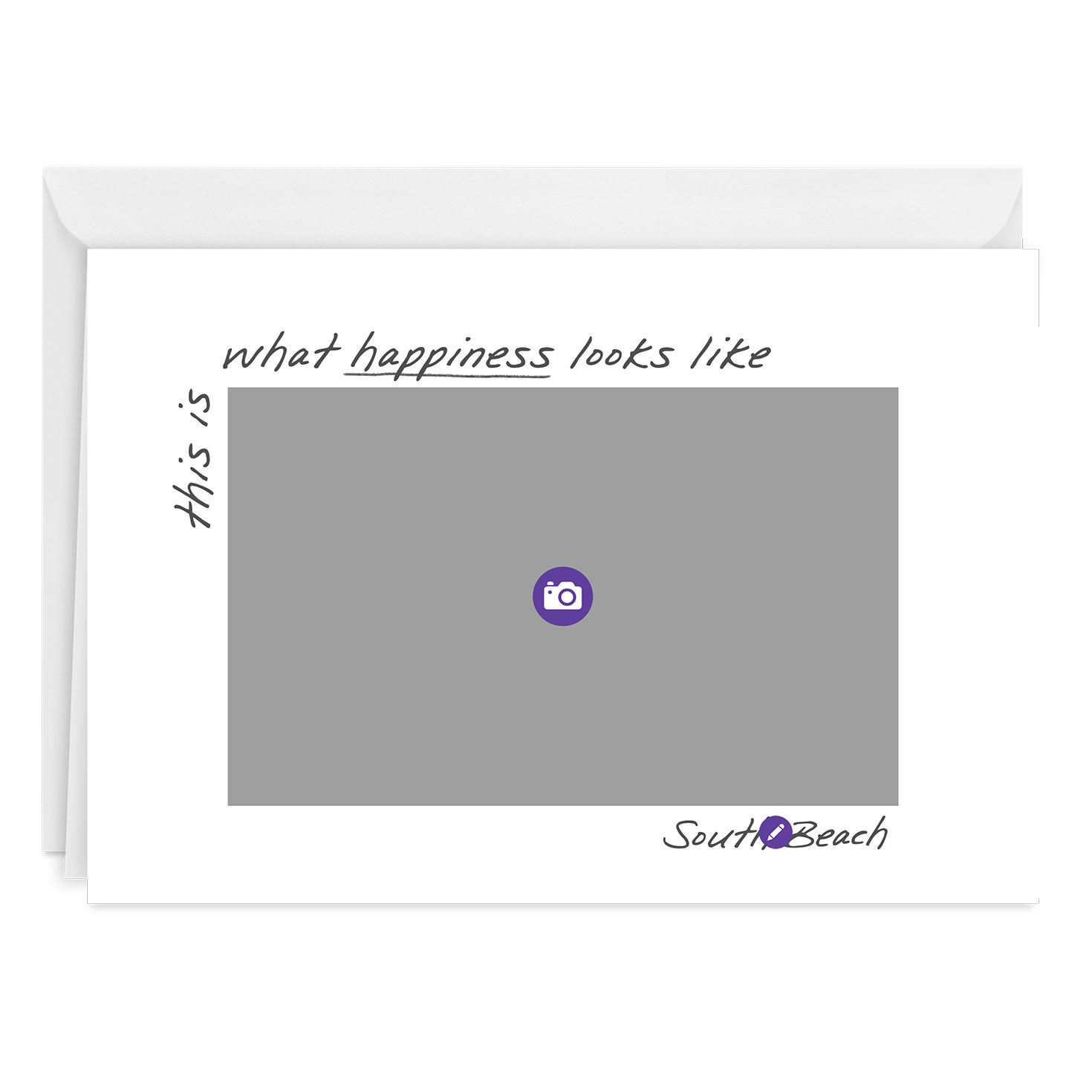 White Frame With Captions Personalized Card Card Front indicating personalization image number 3