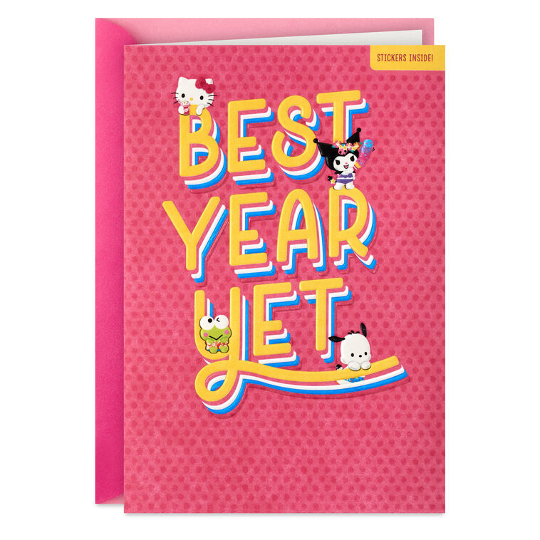 Sanrio® Hello Kitty and Friends Best Year Yet Birthday Card for Kids With Stickers