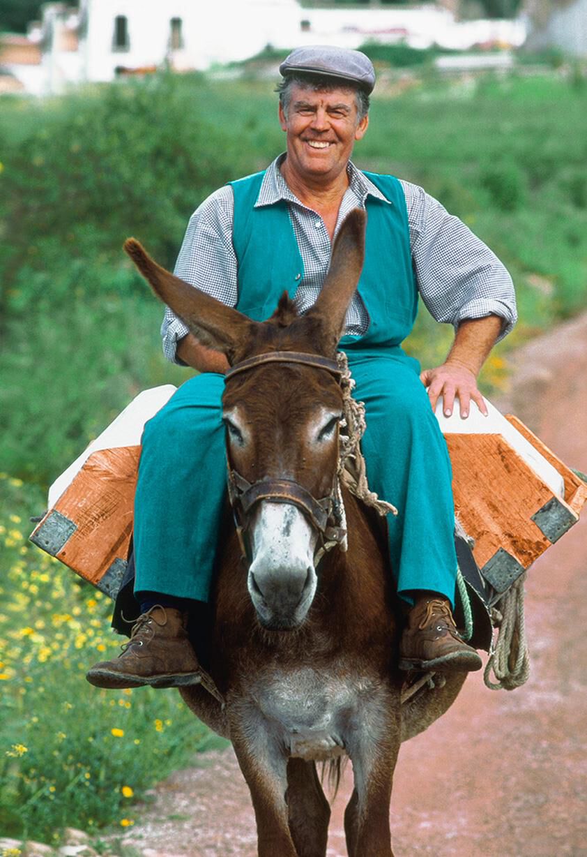 Man Riding a Donkey Father's Day Card
