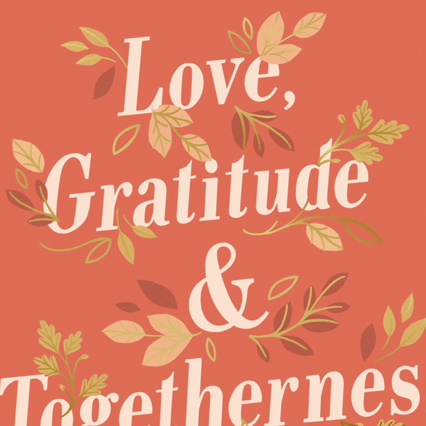Love and Gratitude Togetherness Thanksgiving Card Card Front Detail image number 4
