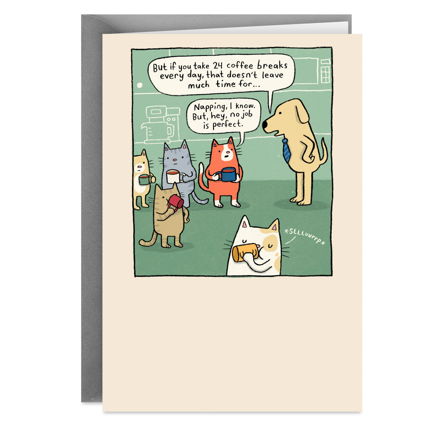 Dog and Cats Office Workers Funny Boss's Day Card From All