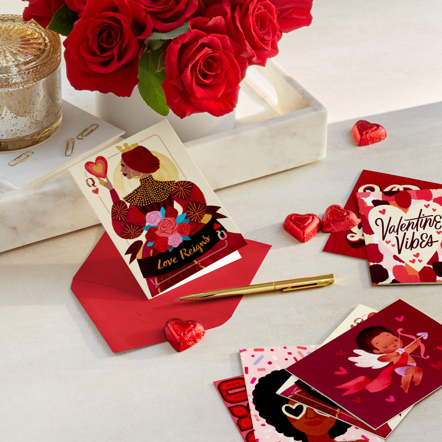 Valentine Vibes Assorted Blank Valentine's Day Cards, Pack of 36 for only USD 9.99 | Hallmark