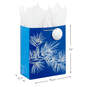 13" Silver Pine on Blue Large Holiday Gift Bag With Tissue Paper, , large image number 3