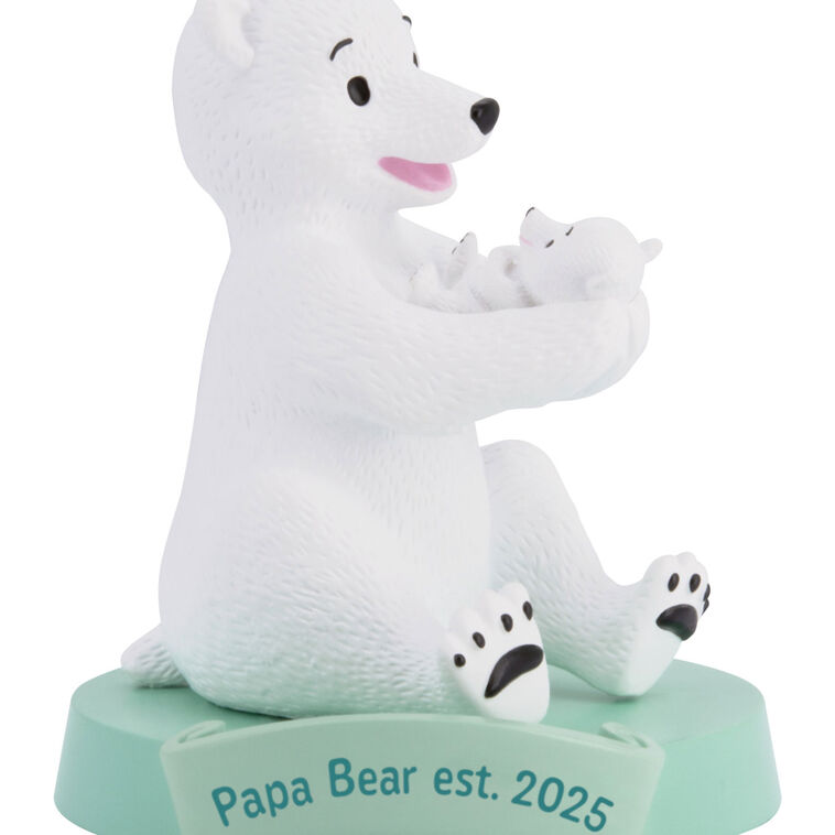 Papa Bear New Dad 2025 Christmas Ornament closeup view image number 5