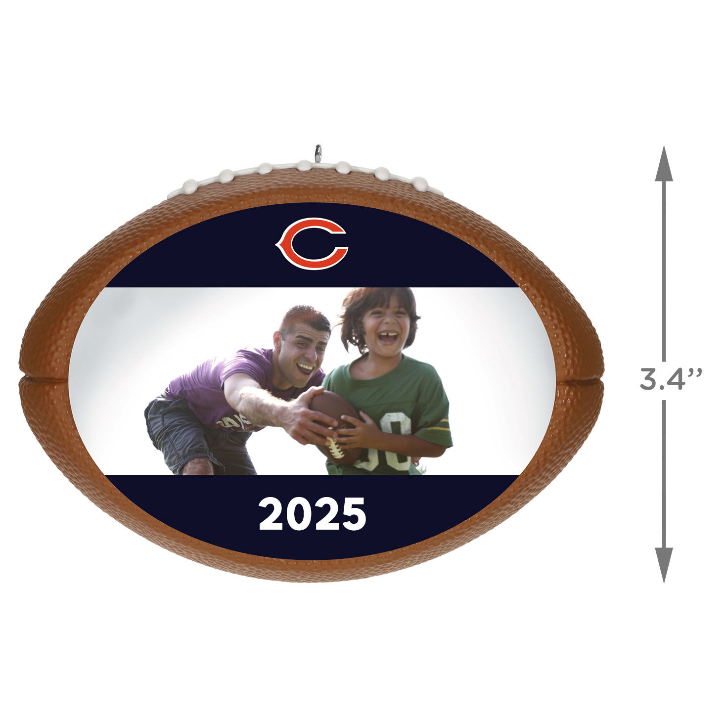 NFL Football Chicago Bears Text and Photo Personalized Ornament  image number 3