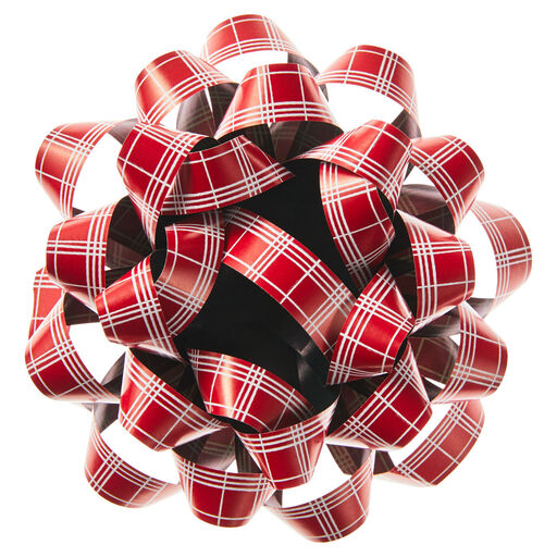 4.6" Red Plaid Christmas Gift Bow, 